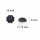 Cabochons Blume in schwarz mit blauen Glitter 15mm 6 Stück