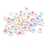Perlen Emoji-Gesichter aus Acryl im Farbmix 7x4 mm 50...