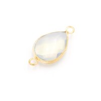 Verbinder als Tropfen Opal in goldfarben 1 Stück