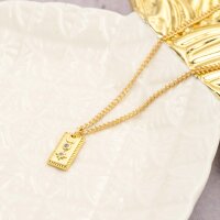 rechteckiger Anhänger mit Zirkonia 18k Gold...