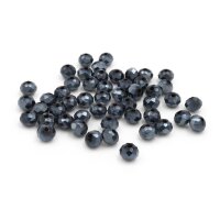 Glasschliffperlen in metallic blau 6x4,5mm 50 Stück