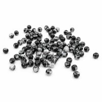 Glasperlen in weiß-schwarz gesprenkelt 6mm 100...