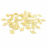 Anhänger Blatt mit 18k Goldbeschichtung 50 Stück