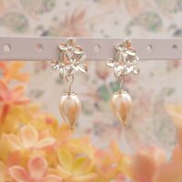 Blumen Ohrstecker in silberfarben 15x14mm 2 Stück