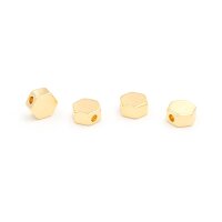 Zwischenperlen Hexagon aus Messing 18k Goldbeschichtung...