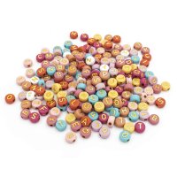 bunte Acrylperlen mit verschiedenen Buchstaben 7mm 200...