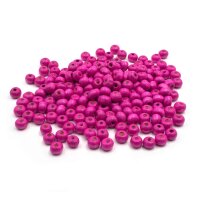 Perlen aus Holz in fuchsia 6x4mm 200 Stück