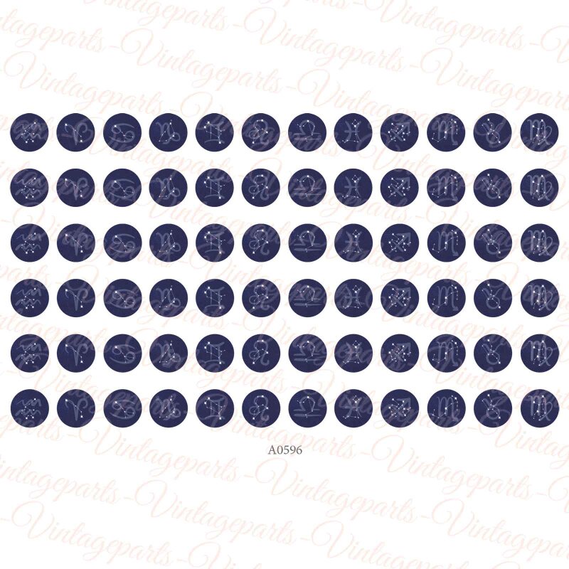 Motivbogen Sternzeichen für Cabochons rund 10 mm