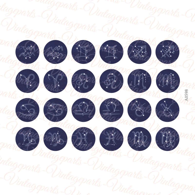 Motivbogen Sternzeichen für Cabochons rund 18 mm