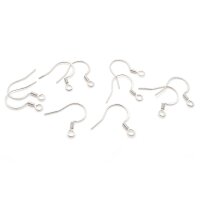 schlichte Ohrhaken aus 304 Edelstahl in silberfarben 10...
