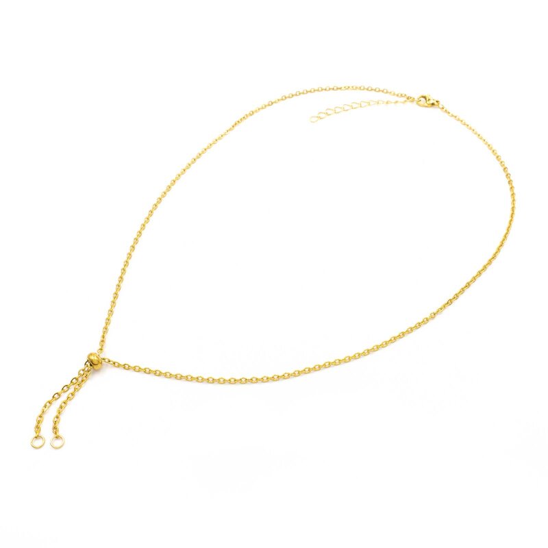 fertige Gliederkette aus 304 Edelstahl in goldfarben 53cm 1 Stück