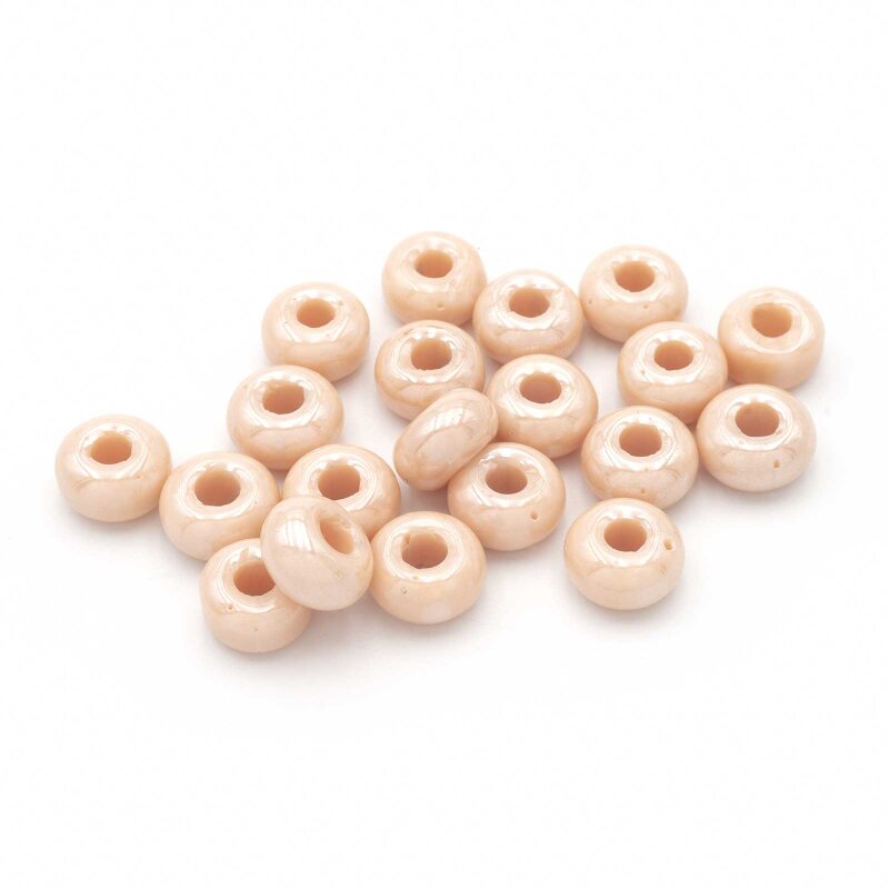 Glasperlen Donut in pfirsich 6x10mm 20 Stück