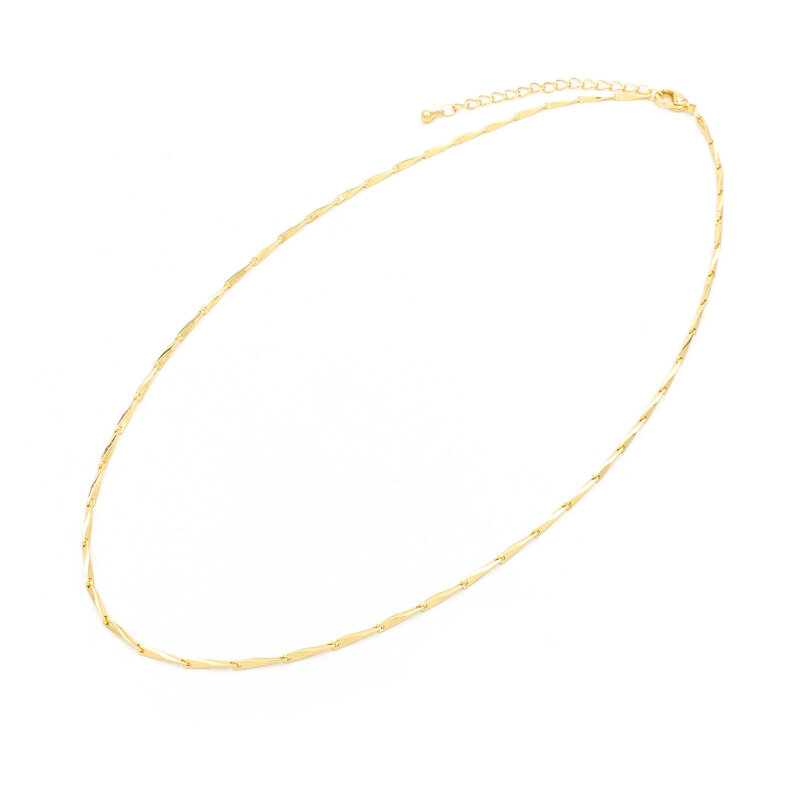 Gliederkette aus Messing mit 18k Goldbeschichtung 40cm 1 Stück