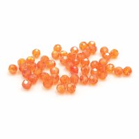 Glasperle facettiert in Orange 4mm 50 Stück
