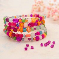Glasschliffperlen als Bicone in magenta 4mm 50 Stück