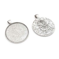 Fassungen mit Rosenmotiv für 35mm Cabochons in antik...