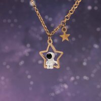 Astronaut sitzend auf lightgoldfarbenem Stern 1 Stück