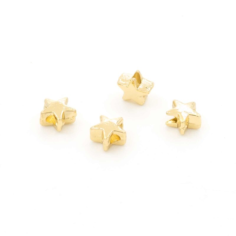 Perle als Stern mit 16k Goldbeschichtung 4 Stück
