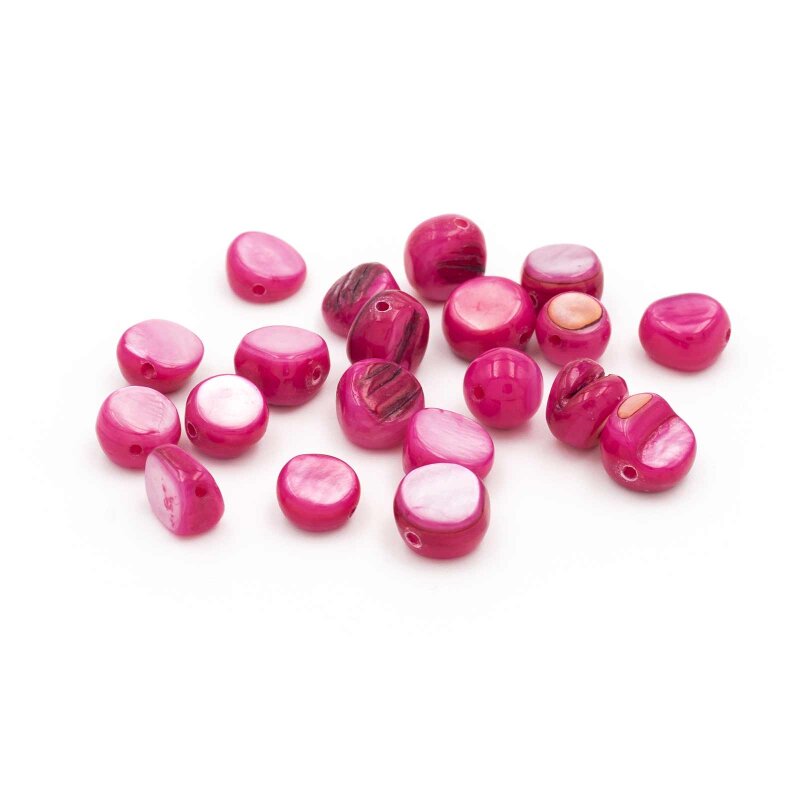 Perlen aus Perlmutt in pink 7-9mm 20 Stück