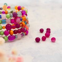facettierte Perlen aus Achat in fuchsia 6mm 20 Stück