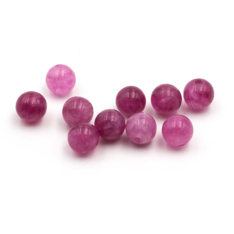 Perlen aus Chalcedon in magenta 7mm 10 Stück