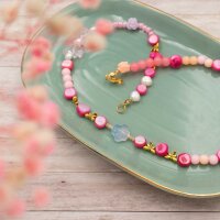 Glasperle als Pfote im Farbverlauf blau und rosa 10...