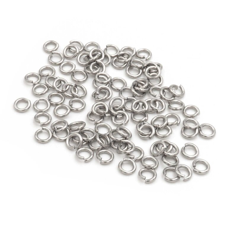 Biegeringe aus 304 Edelstahl in platinfarben 4mm 50 Stück