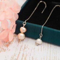feingliedrige Ohrhänger mit Kette aus 925er Sterling...