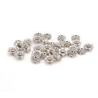 Perlkappen als Blume halbrund in antik silberfarben 6mm...