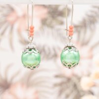 Perlkappen als Blume halbrund in antik silberfarben 6mm...