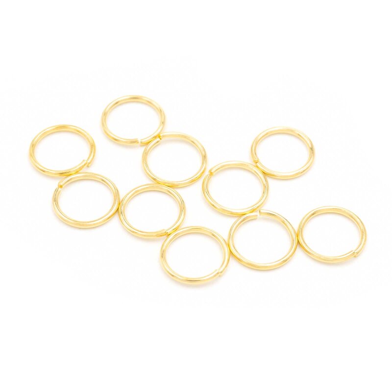 Biegeringe aus Messing mit 24k Gold Beschichtung 10mm 10 Stück