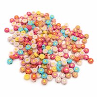 Acrylperlen mit Herz im harmonischen Farbmix 7 mm 100...
