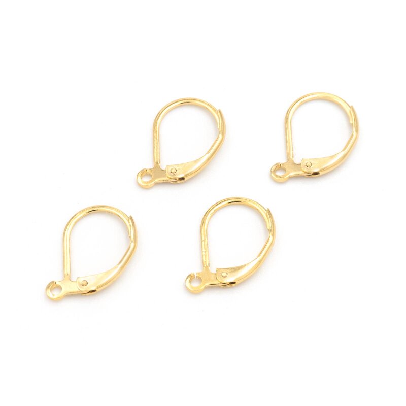 Brisuren mit Öse aus Messing 24k Gold beschichtet 4 Stück