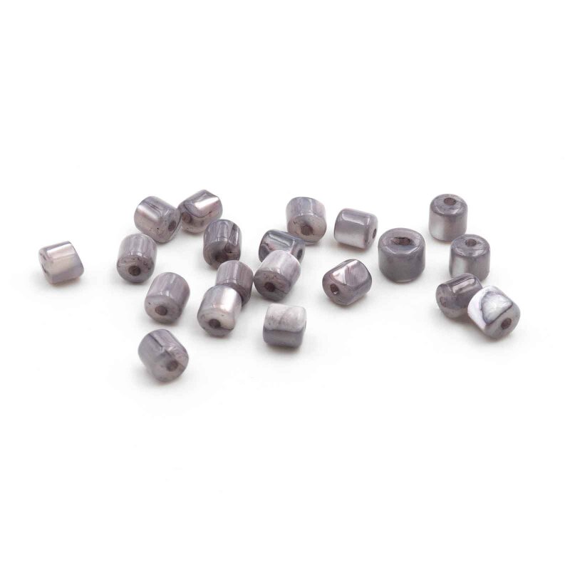 Perlen aus Muscheln in grau mit Schimmer 3mm 20 Stück
