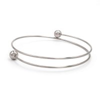 Armreif aus 304 Edelstahl in platinfarben 7cm 1 Stück