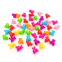 Acrylperlen Teddybär im Farbmix 13 x 11 mm 50...