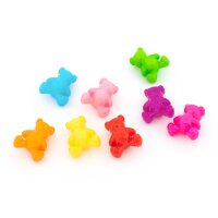 Acrylperlen Teddybär im Farbmix 13 x 11 mm 50...