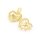 Medaillon Herz Messing mit Schmetterling aus Zirkonia, 18K Goldbeschichtung, 1 Stück