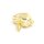 Medaillon Herz Messing mit Stern aus klaren Zirkonia, 18K Goldbeschichtung, 1 Stück