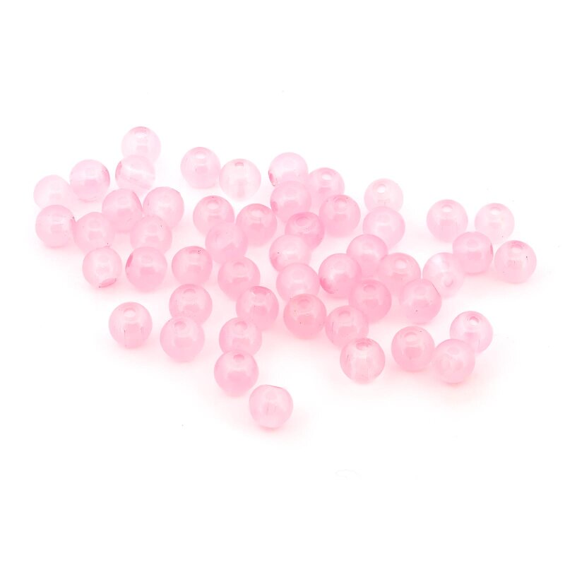 Glasperlen Jade-Optik Rosa 6,5mm 1 Strang