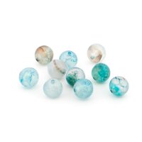 Achatperlen Crackle Hellblau 8mm Naturstein-Perlen 10...