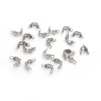 Quetschkalotten 3 mm aus Edelstahl in Platinfarben 20...