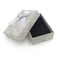 Geschenkbox in Grau mit Schleife 9x6 cm