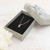 Geschenkbox in Grau mit Schleife 9x6 cm