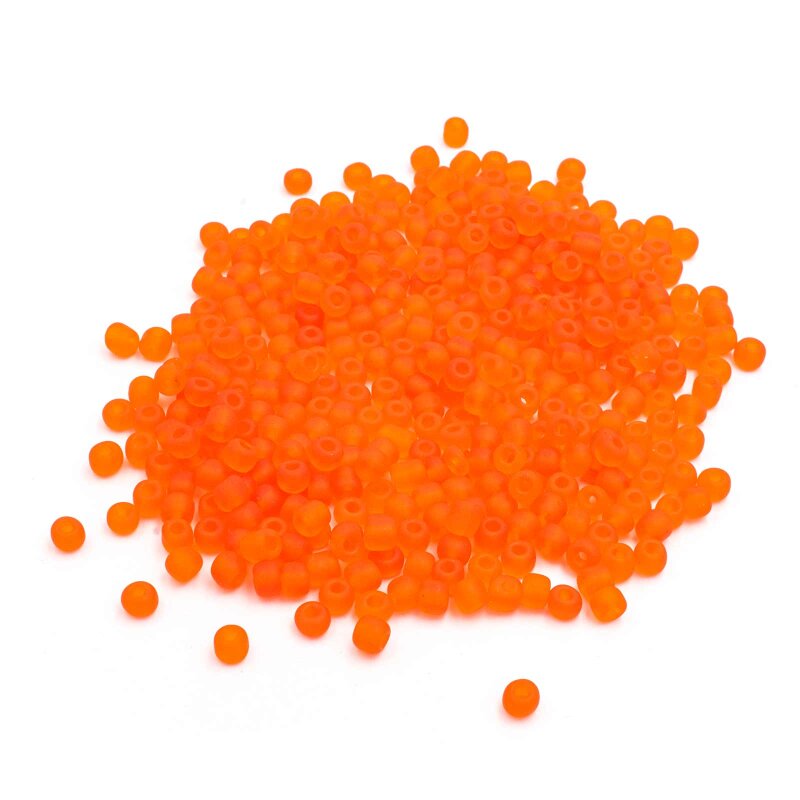 Rocailles Perlen gefrostet in orange 4 mm 30 Gramm