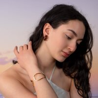 Ohrclips Clarissa in braun mit goldener Verzierung