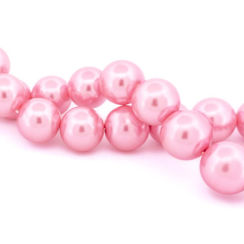 Glaswachsperlen in Pink 14 mm 20 Stück