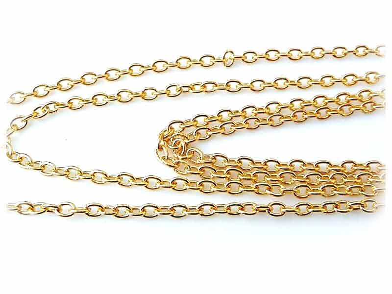 2 m Gliederkette in goldfarben, 3 x 4 mm