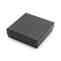Geschenkbox Schwarz mit Rautenstruktur und Inlay - 8,8 x...
