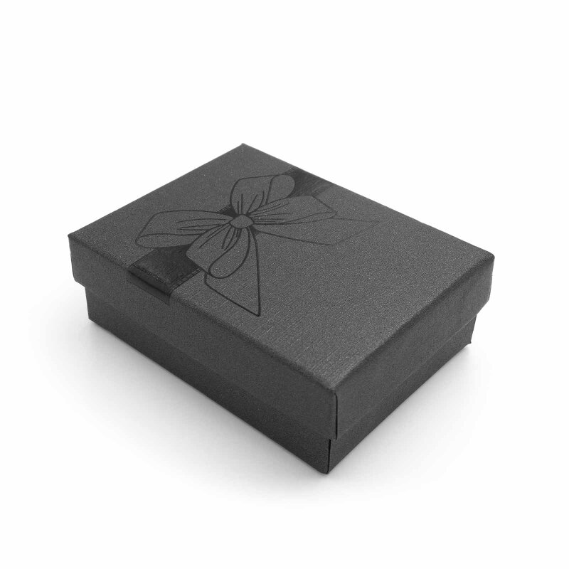 Geschenkbox in schwarz mit aufgedruckter Schleife 1 Stück